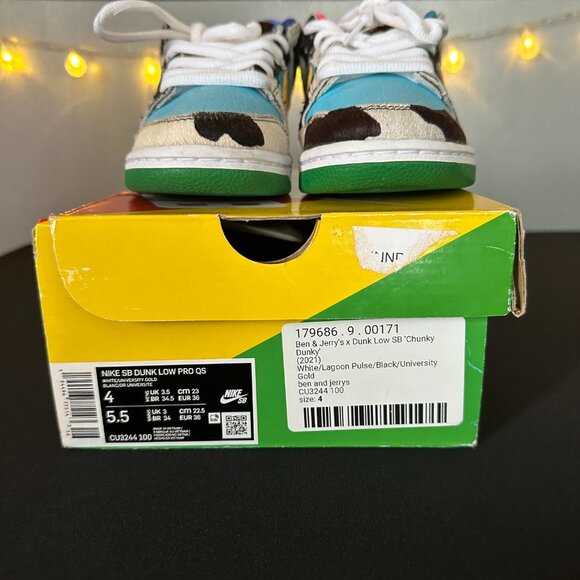 NIB, Ben & Jerry\'s Nike Chunky Dunky sneakers, size 4 men\'s/5.5 women\'s main image 4